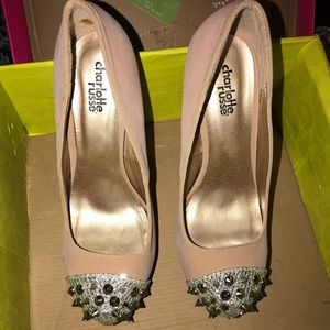 Charlotte Russe Nude Velvet heels